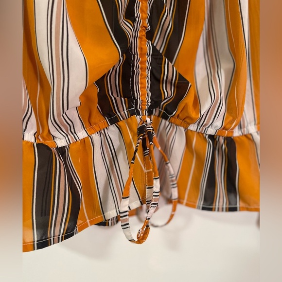 GUESS Off The Shoulder, Sheer Boho Blouse With Bell Sleeve, Size L - Picture 6 of 7